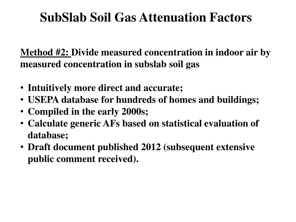 subslab soil gas attenuation factors 2