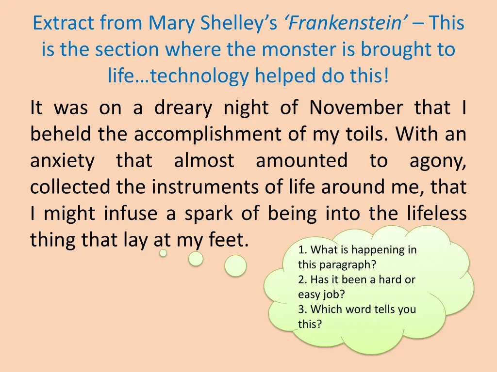 extract from mary shelley s frankenstein this