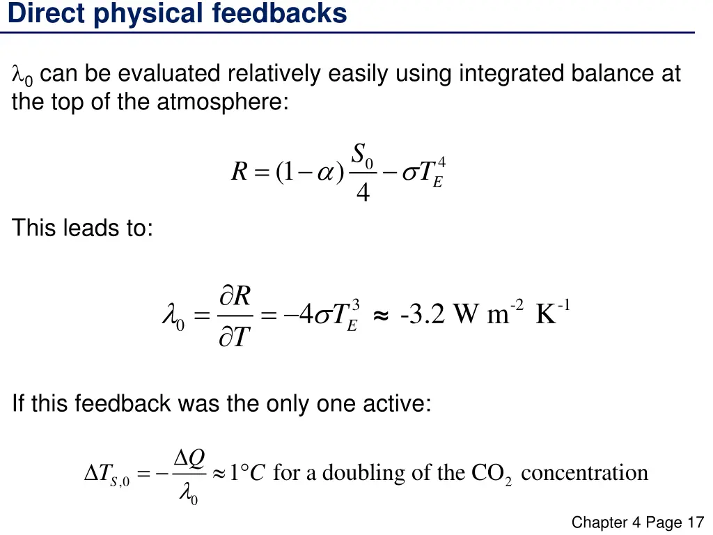 direct physical feedbacks 1