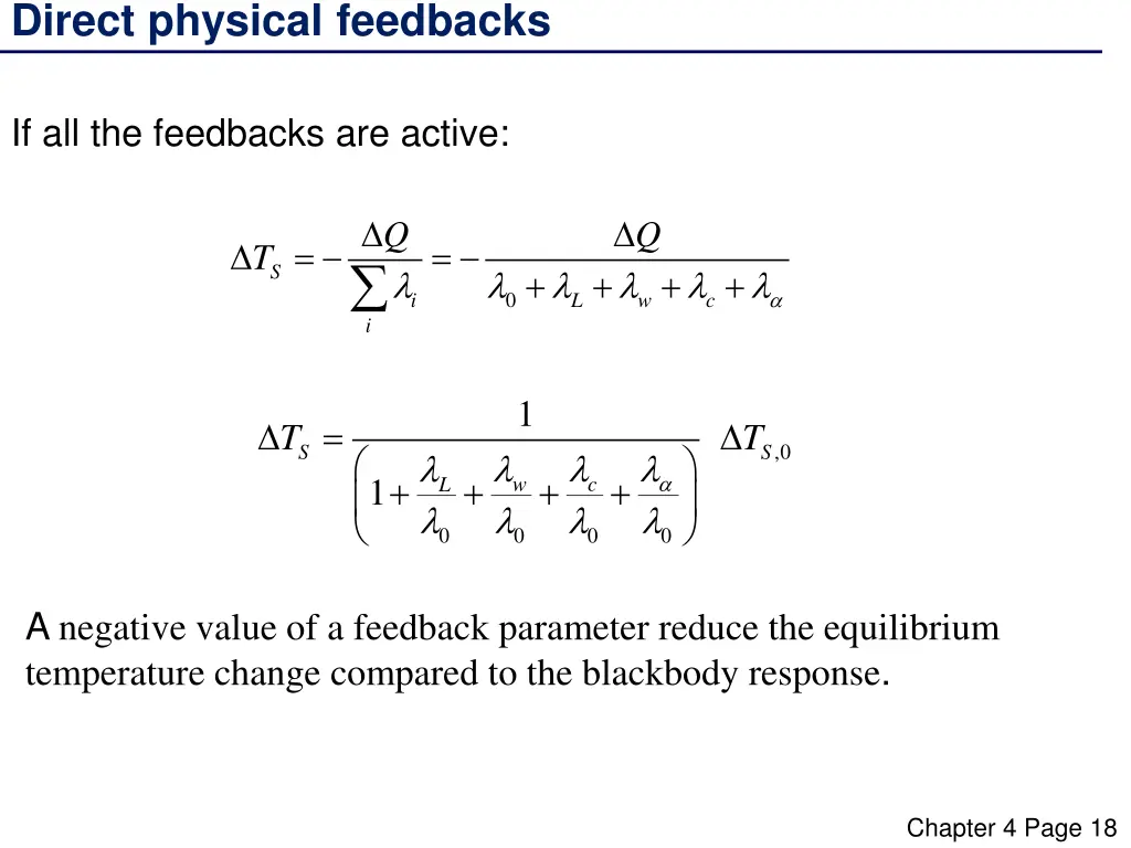 direct physical feedbacks 2