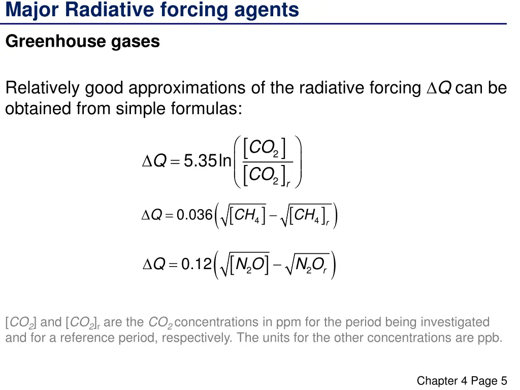 major radiative forcing agents 1