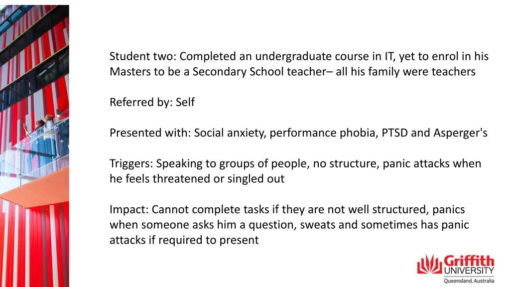 student two completed an undergraduate course