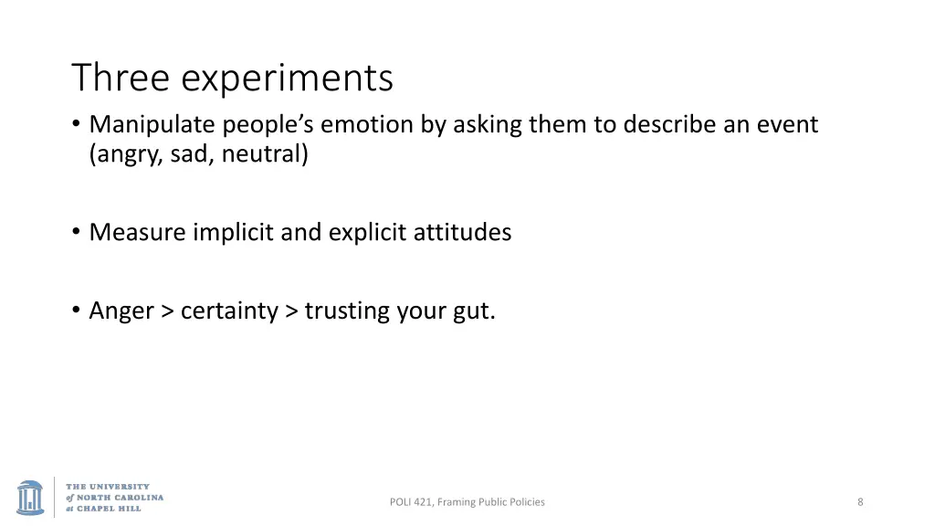 three experiments manipulate people s emotion