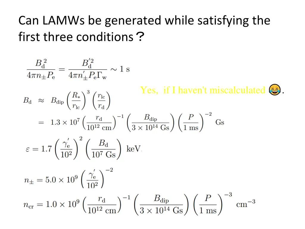 can lamws be generated while satisfying the first