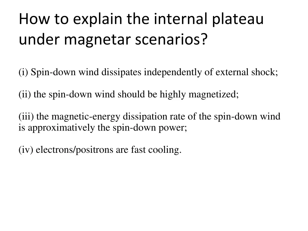 how to explain the internal plateau under