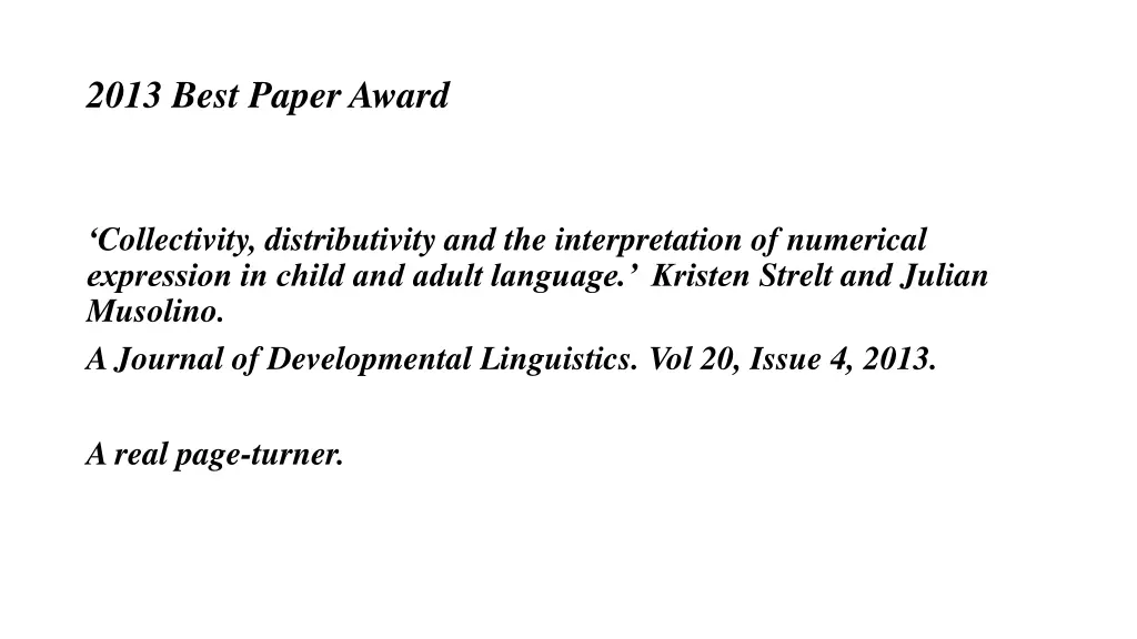 2013 best paper award