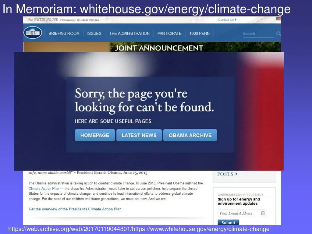 in memoriam whitehouse gov energy climate change