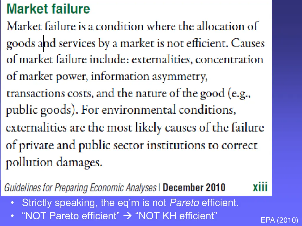 strictly speaking the eq m is not pareto