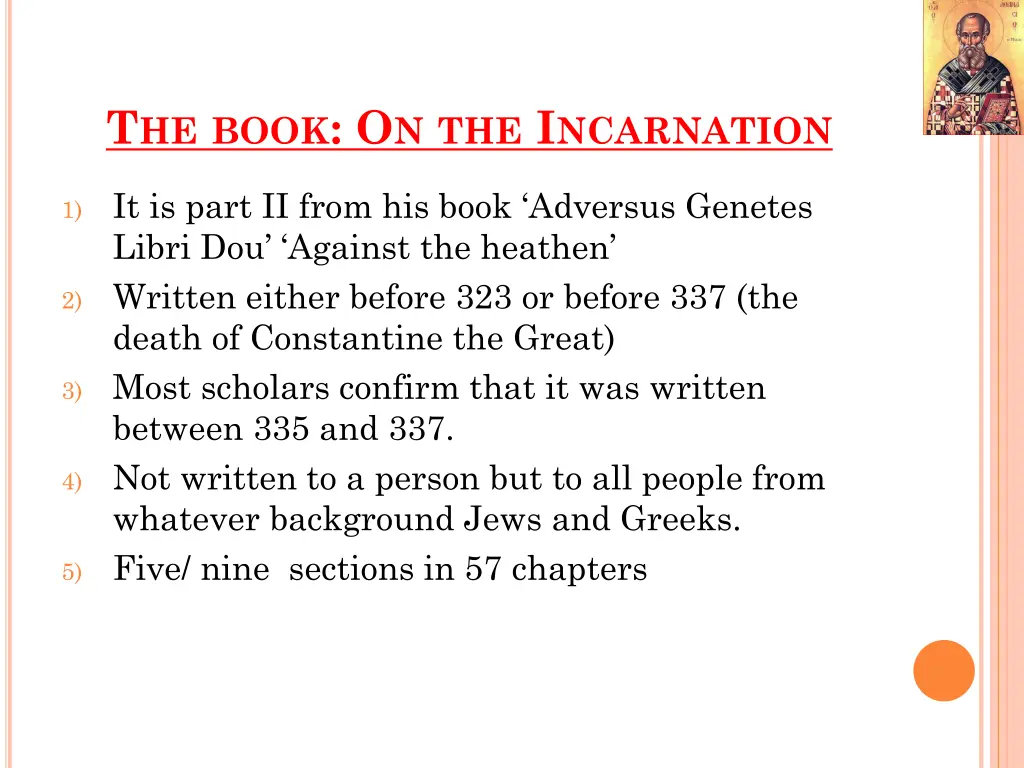 t he book o n the i ncarnation