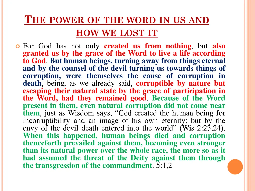 t he power of the word in us and how we lost it