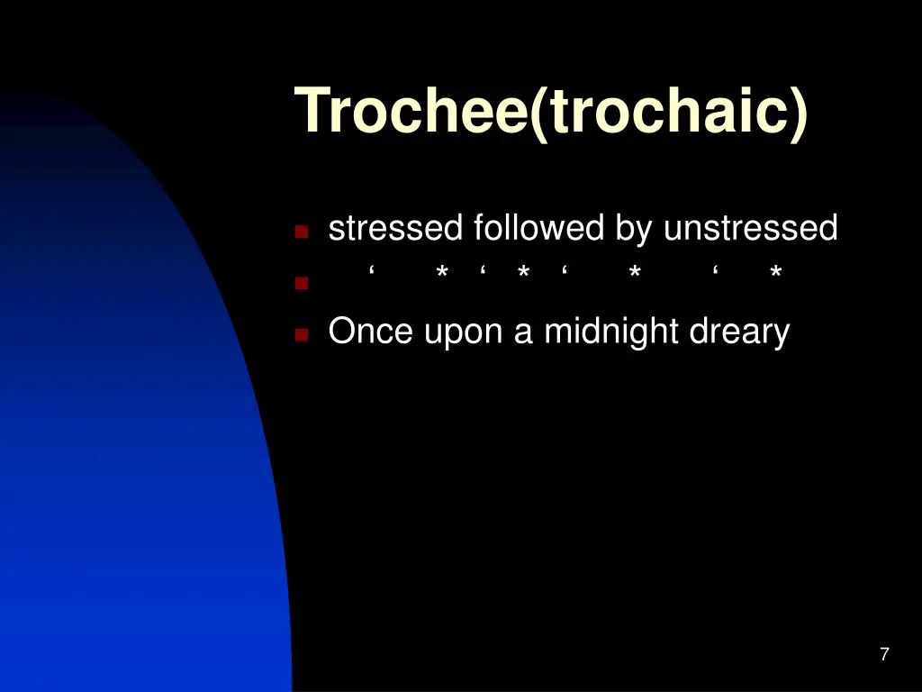 trochee trochaic