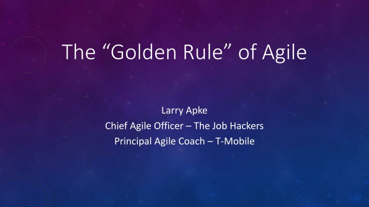 the golden rule of agile