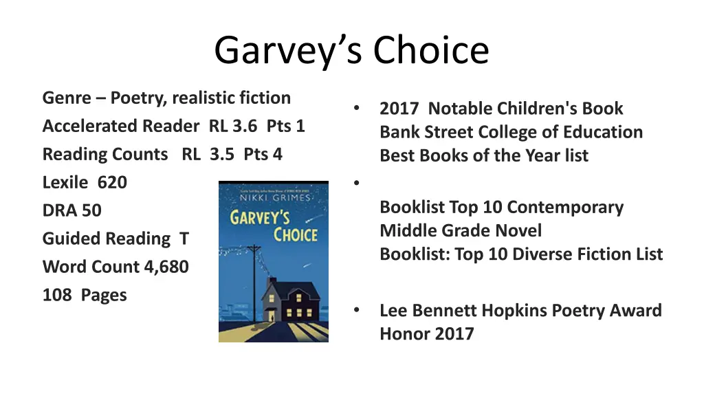 garvey s choice 1