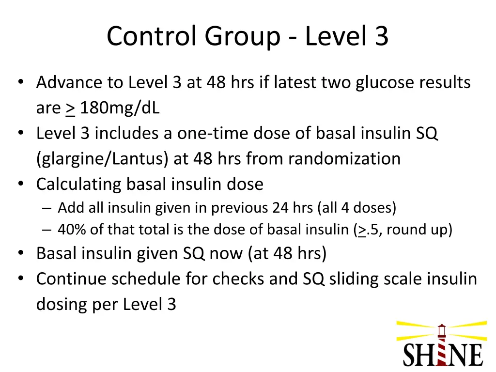 control group level 3