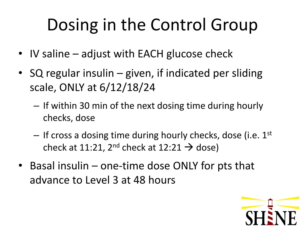 dosing in the control group