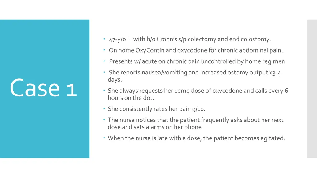 47 y o f with h o crohn s s p colectomy