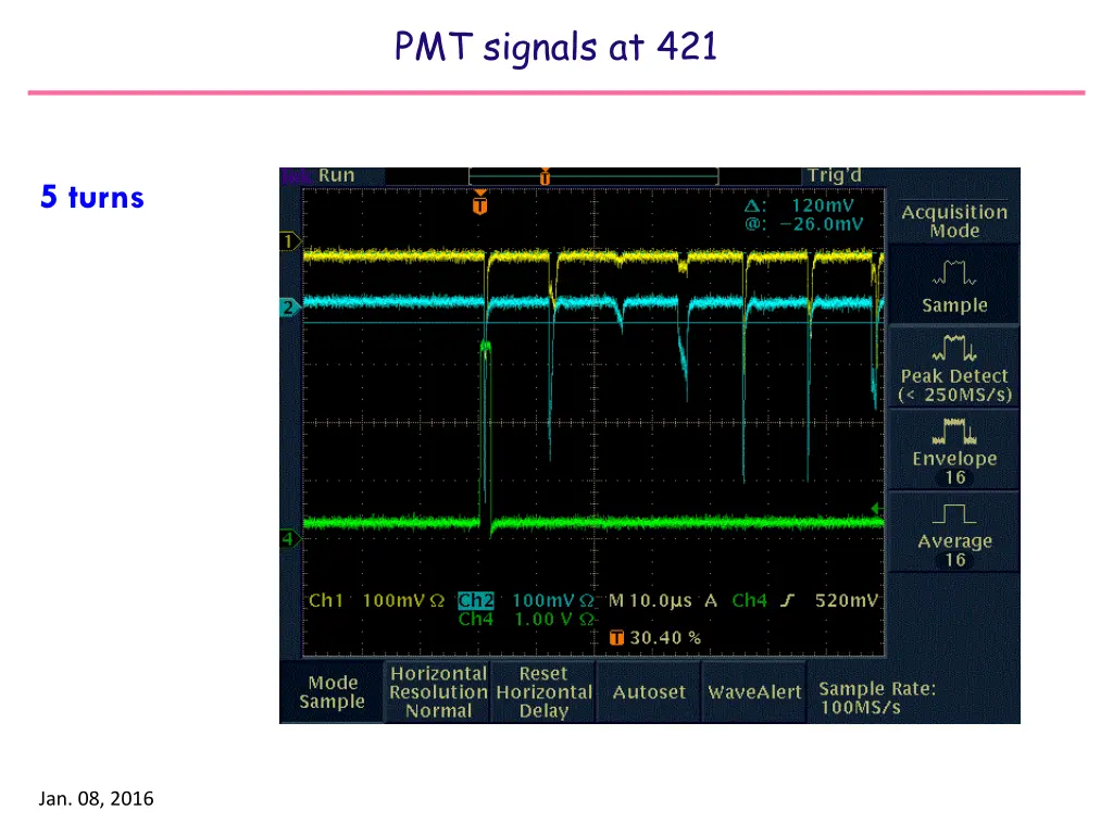 pmt signals at 421