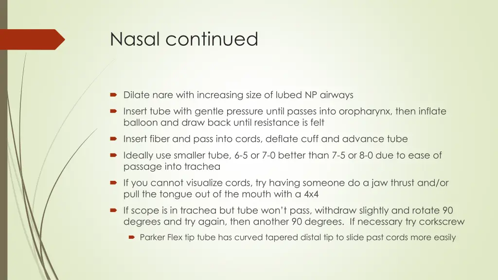 nasal continued