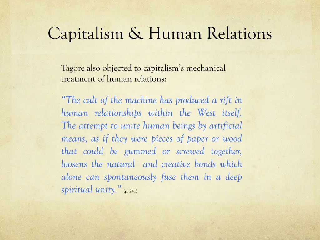 capitalism human relations