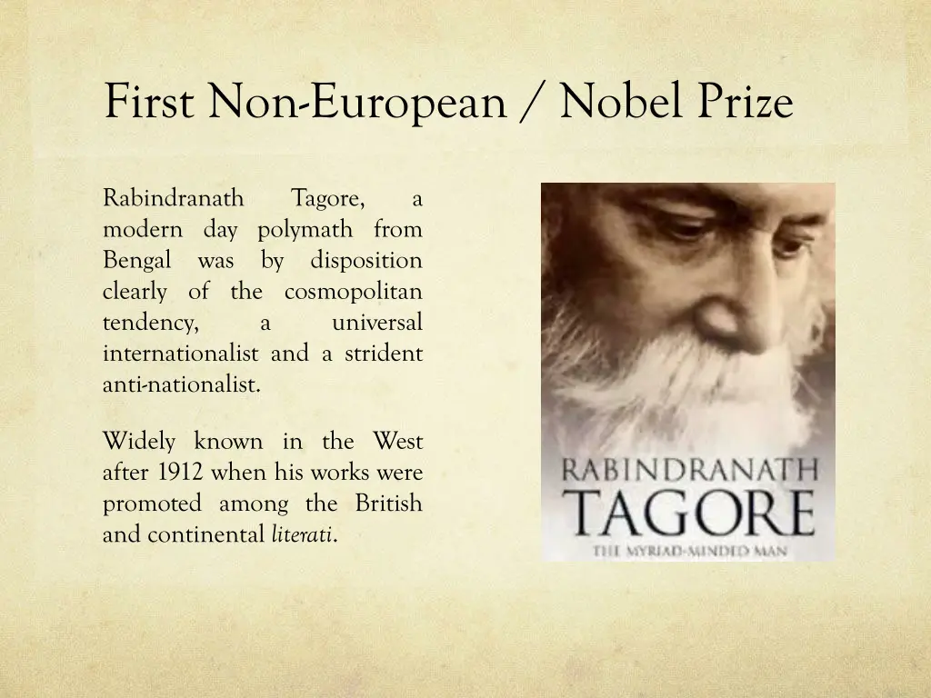 first non european nobel prize