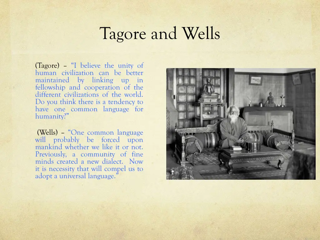 tagore and wells