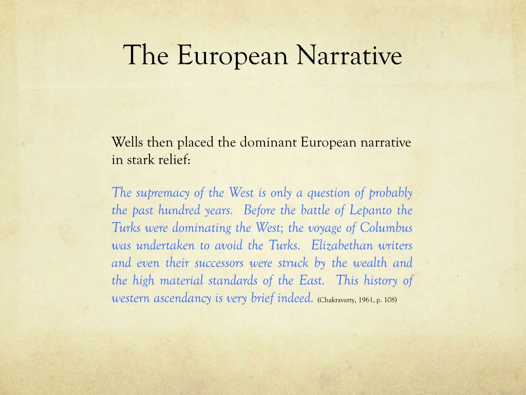 the european narrative