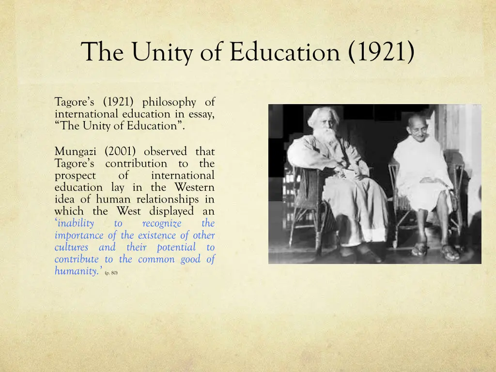 the unity of education 1921