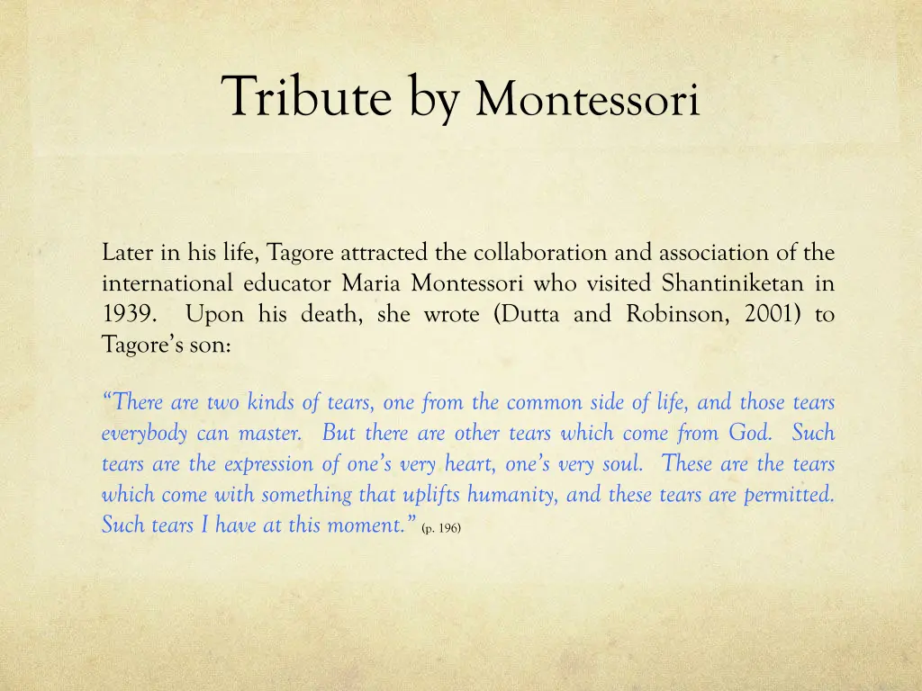 tribute by montessori