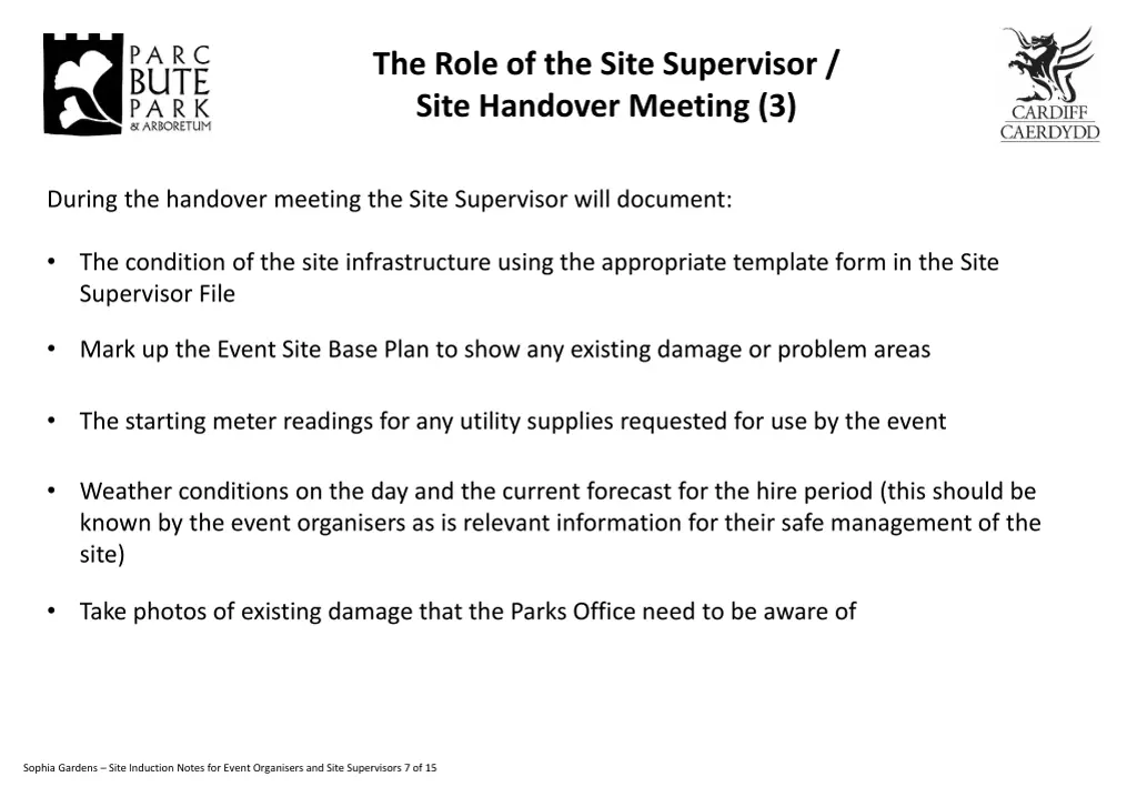 the role of the site supervisor site handover 2