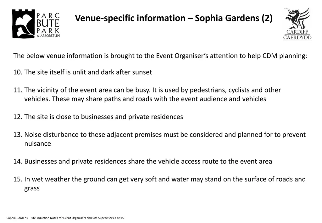 venue specific information sophia gardens 2