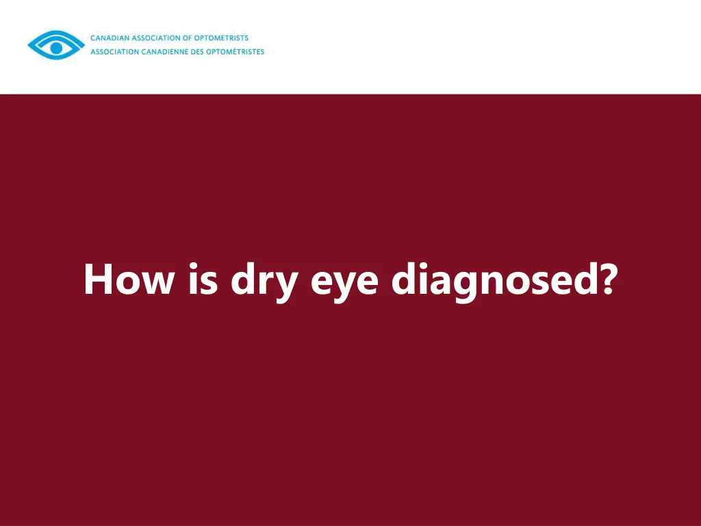 how is dry eye diagnosed