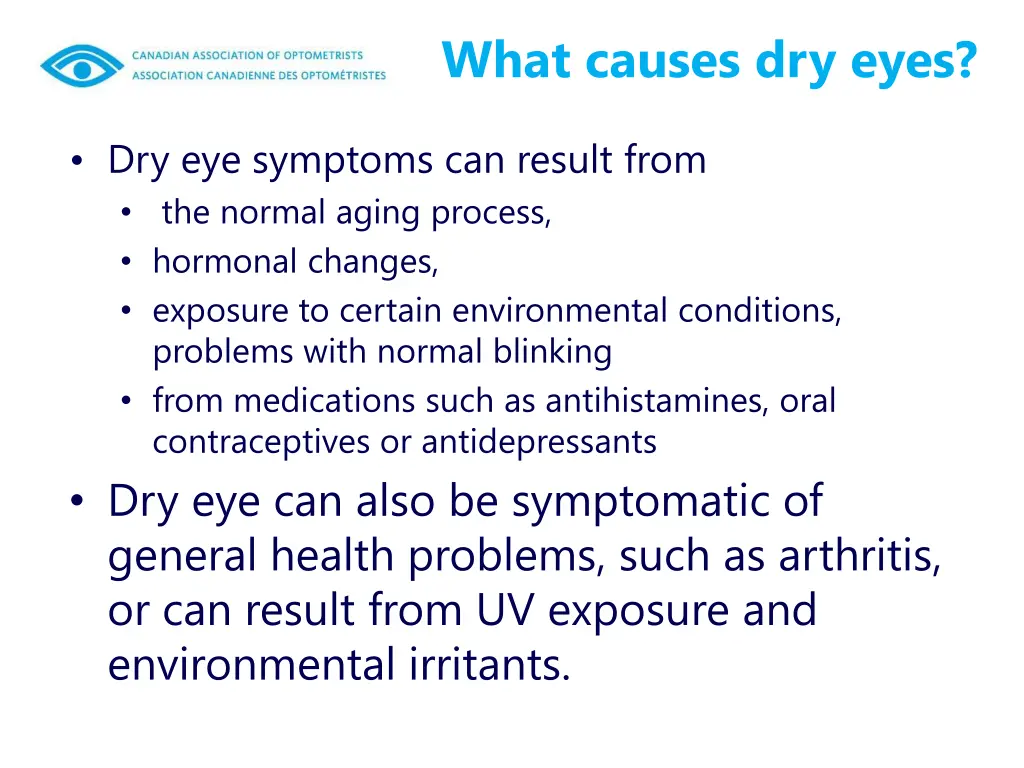 what causes dry eyes