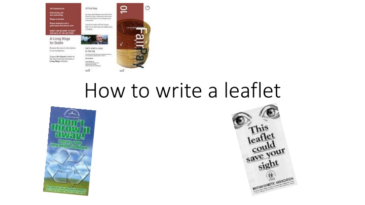 how to write a leaflet