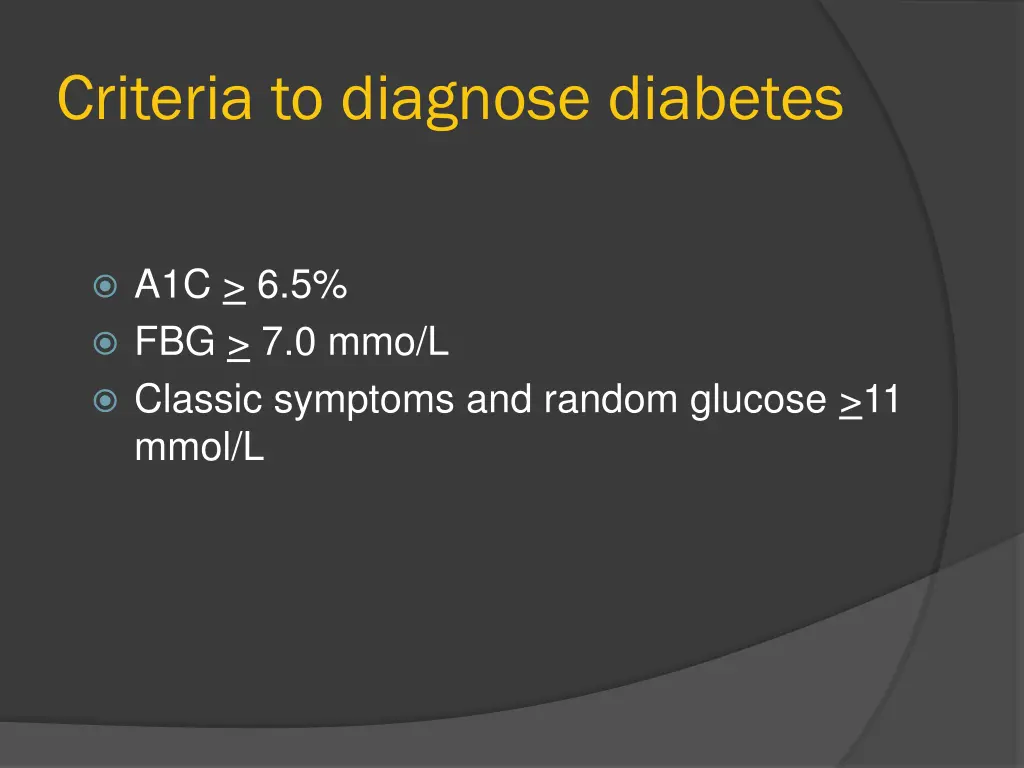 criteria to diagnose diabetes