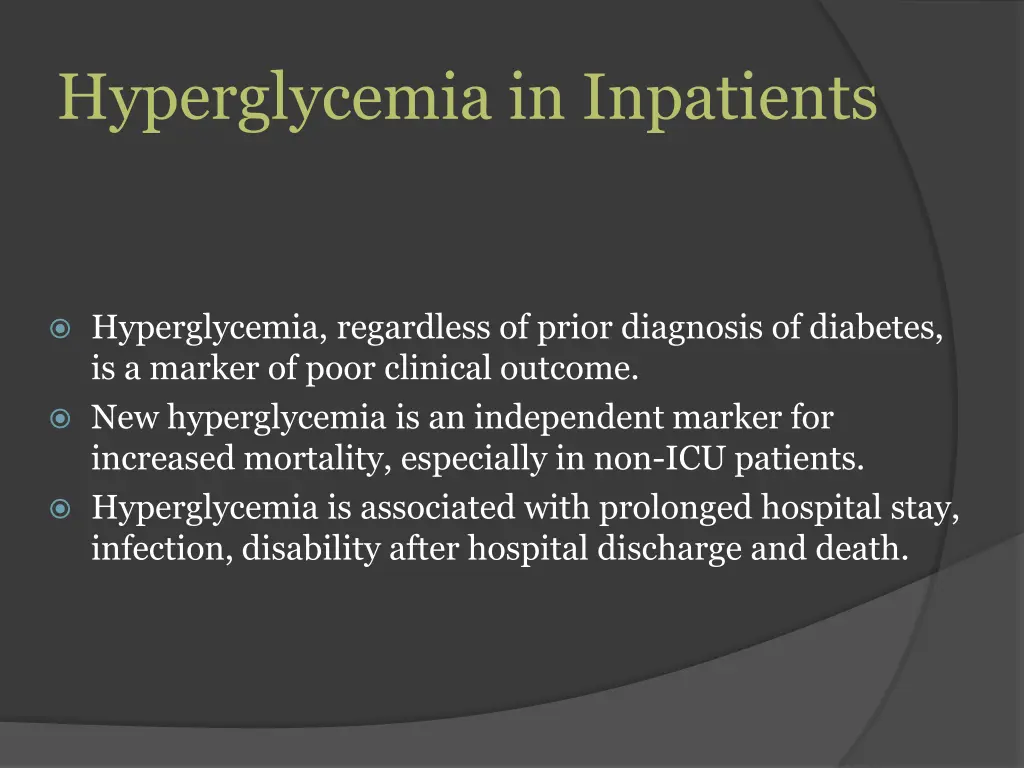 hyperglycemia in inpatients