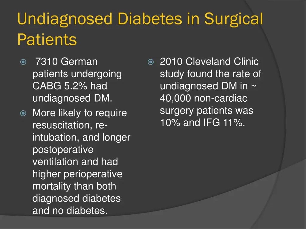 undiagnosed diabetes in surgical patients