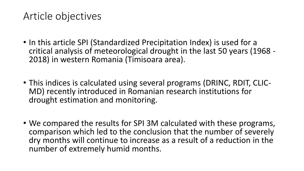 article objectives