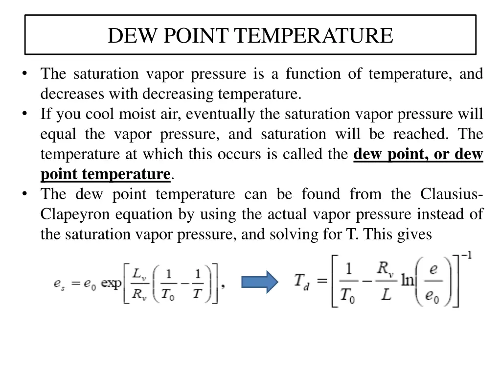 dew point temperature