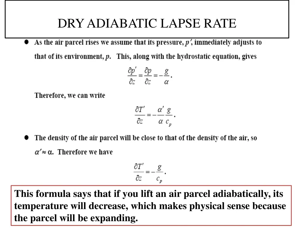 dry adiabatic lapse rate 1