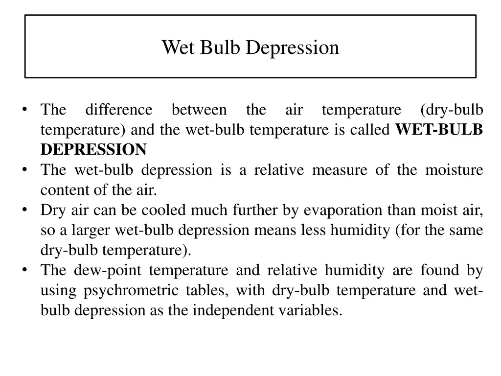 wet bulb depression