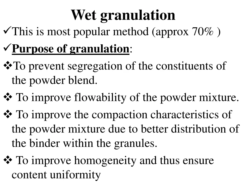 wet granulation