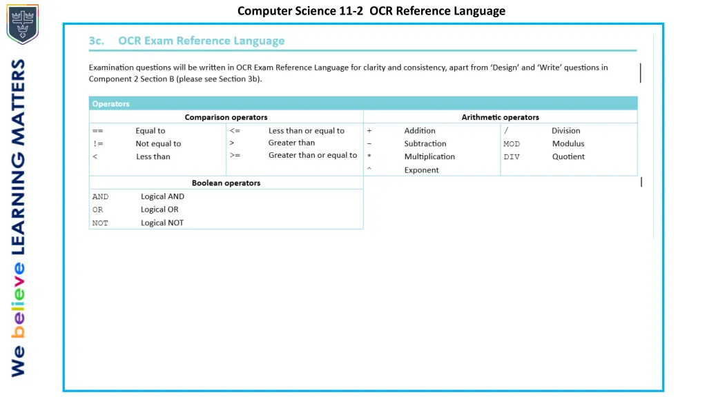 computer science 11 2 ocr reference language
