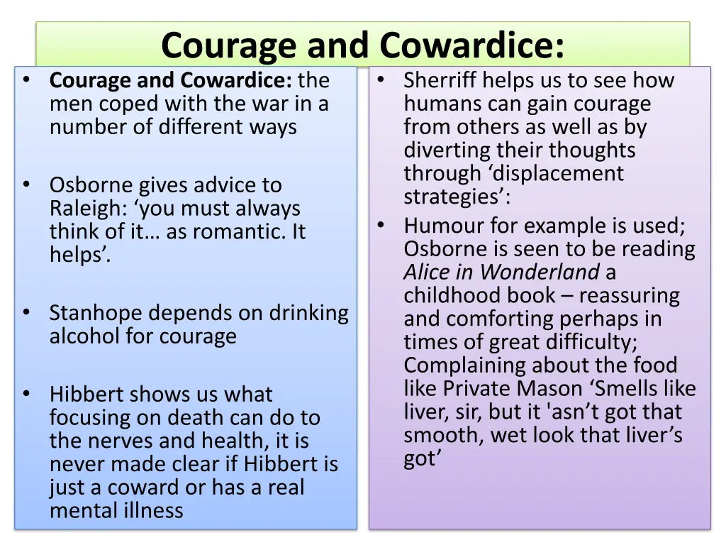 courage and cowardice courage and cowardice