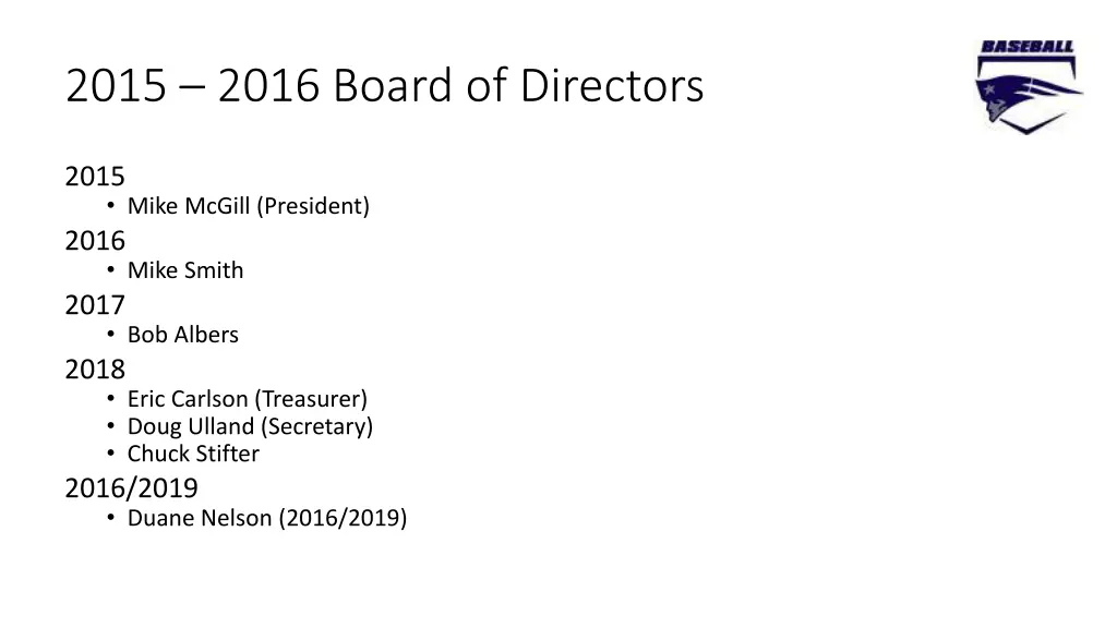 2015 2016 board of directors