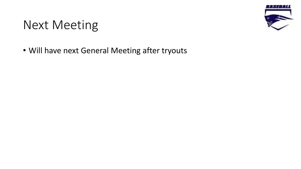 next meeting