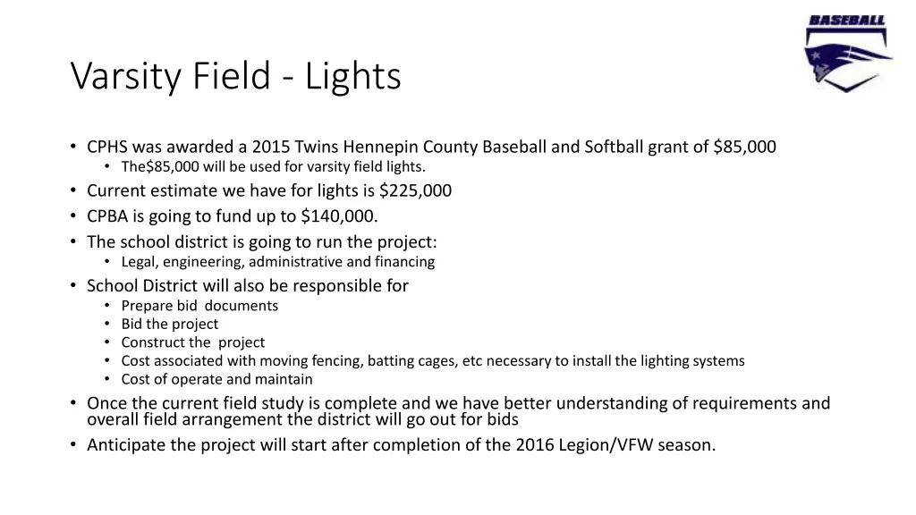 varsity field lights