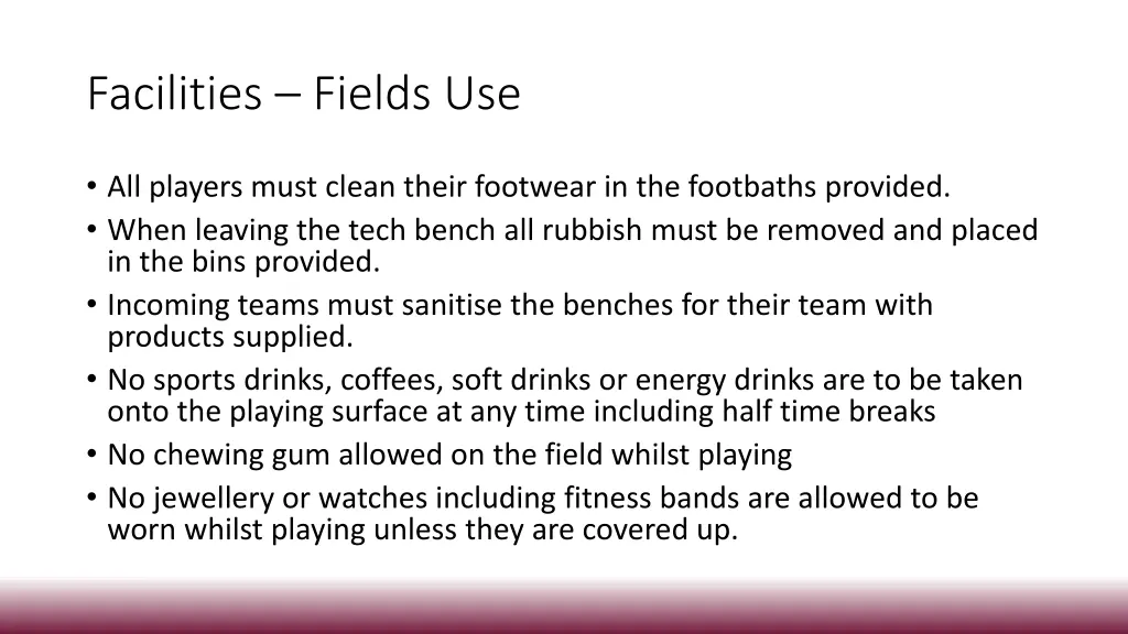 facilities fields use 2