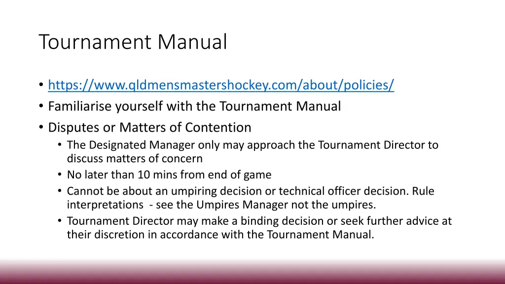 tournament manual