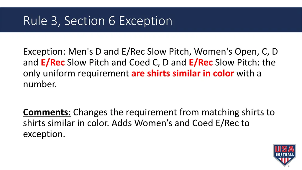 rule 3 section 6 exception