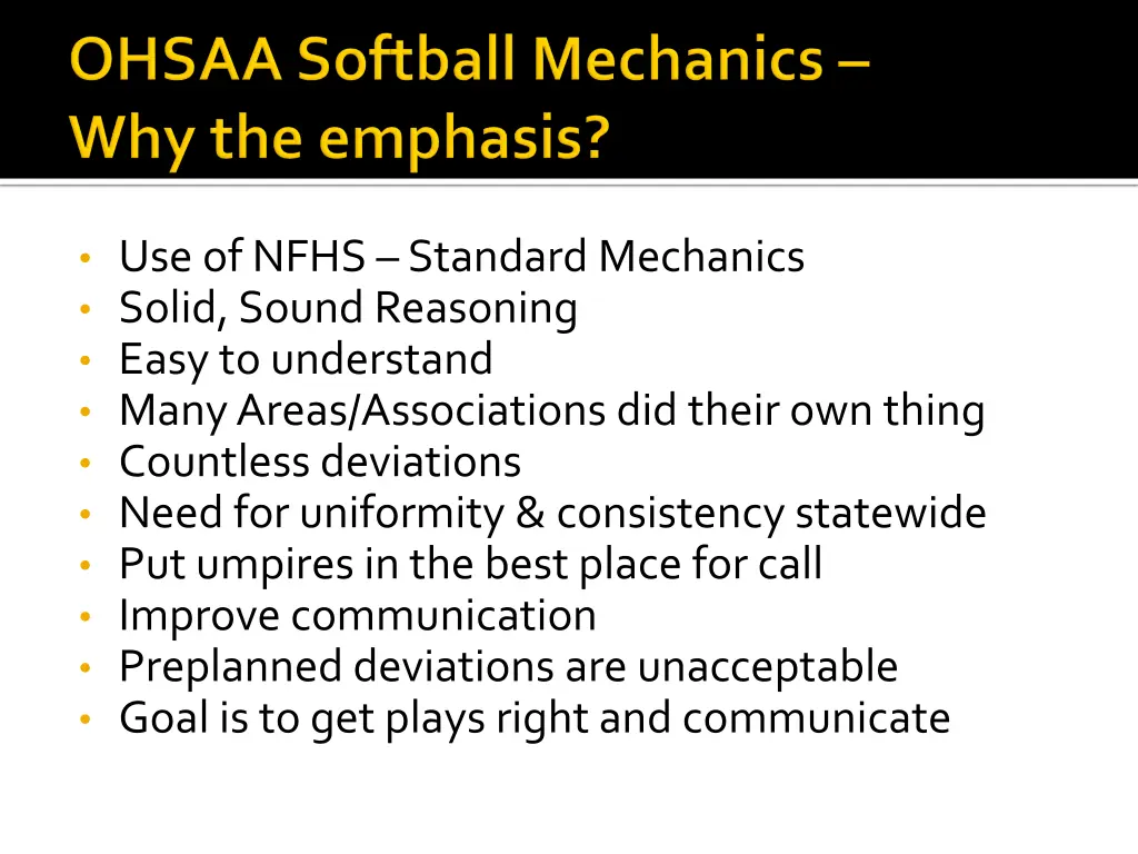 use of nfhs standard mechanics solid sound